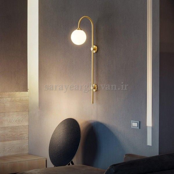 دیوارکوب(چراغ دیواری) مدرن فلزی تک شعله ، ارسال با حباب D159
