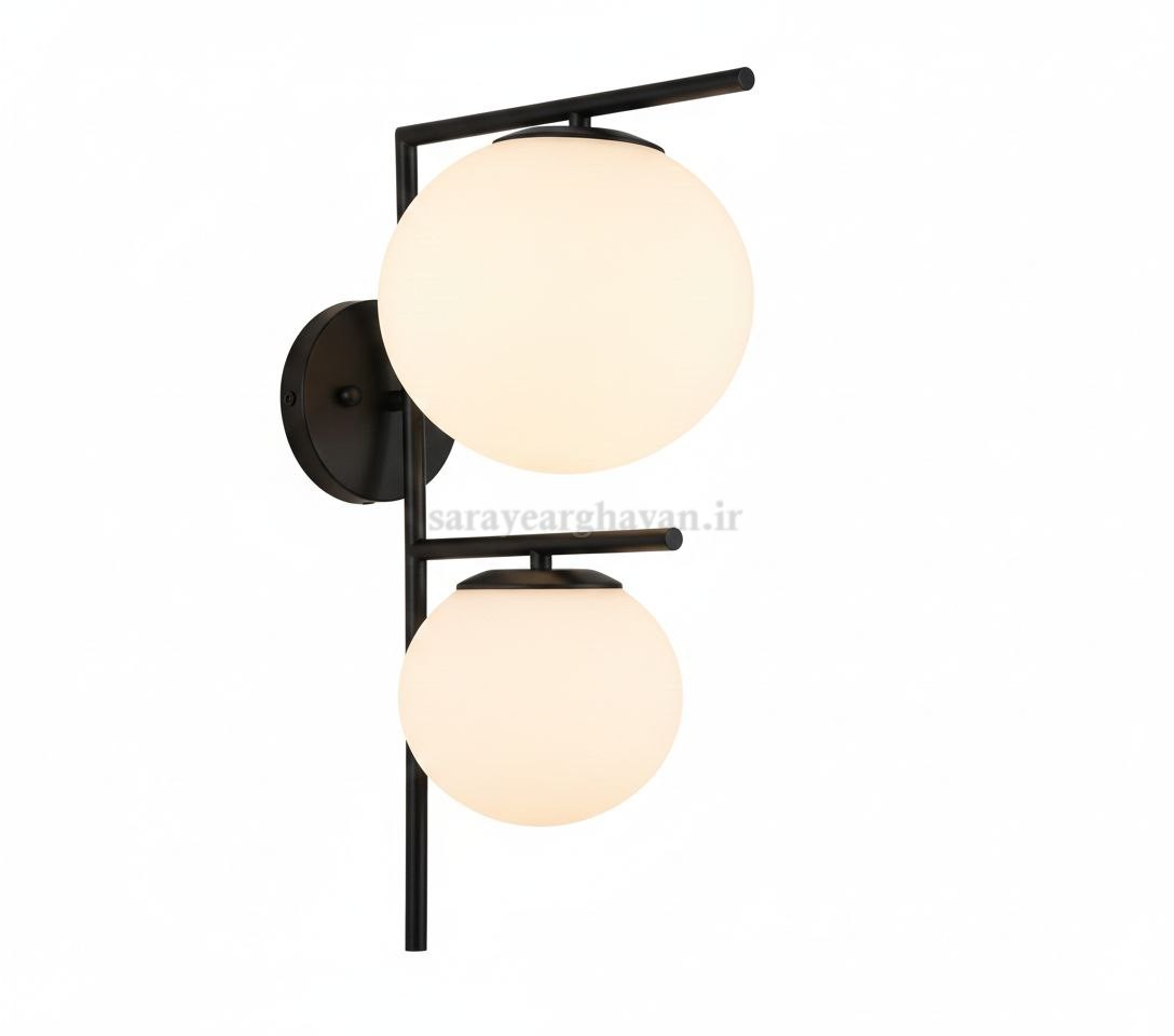 دیوارکوب(چراغ دیواری) مدرن فلزی 2 شعله ، ارسال با حباب D138