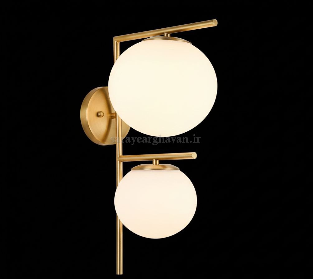 دیوارکوب(چراغ دیواری) مدرن فلزی 2 شعله ، ارسال با حباب D138