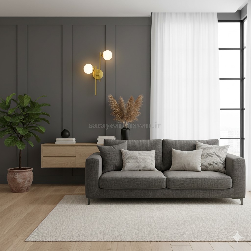 دیوارکوب(چراغ دیواری)مدرن فلزی 2 شعله , ارسال با حباب D۱۳۱