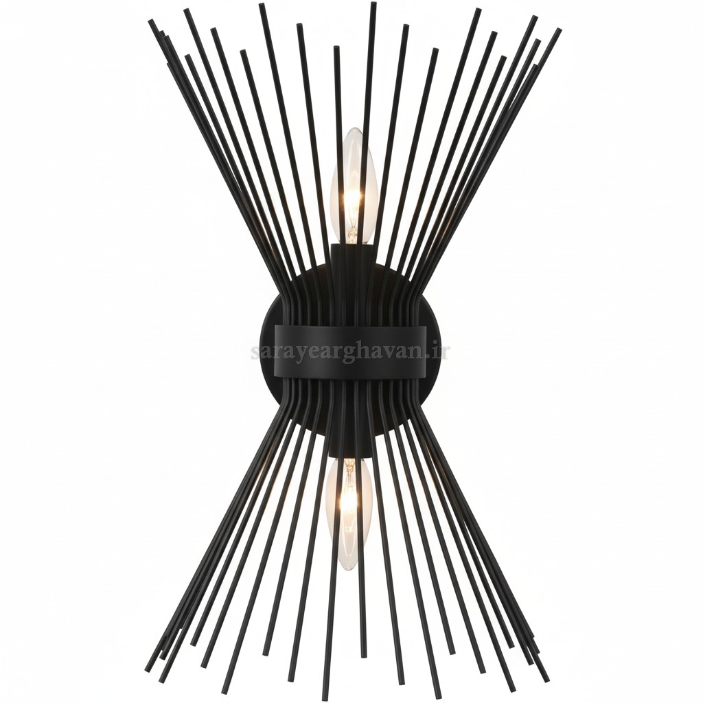 دیوارکوب(چراغ دیواری)مدرن فلزی2 شعله، با طراحی لوکس و کاربردی D108