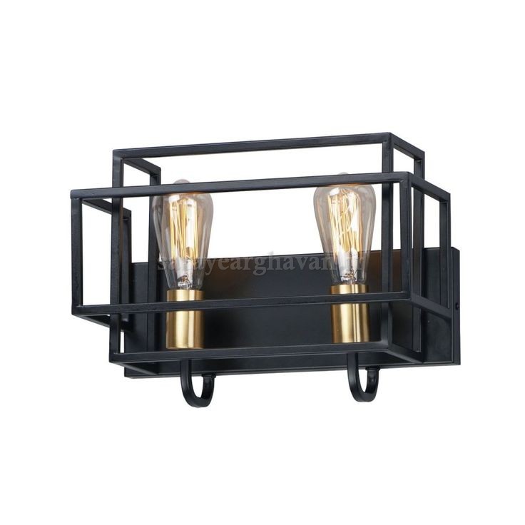 دیوارکوب(چراغ دیواری)مدرن فلزی 2 شعله، با طراحی لوکس و کاربردی D104.2