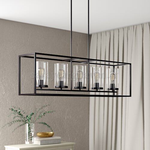 لوستر کانتری مدرن 5 شعله (بدون گلس)  K101