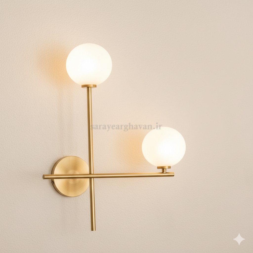 دیوارکوب(چراغ دیواری)مدرن فلزی 2 شعله، ارسال با حباب  D123
