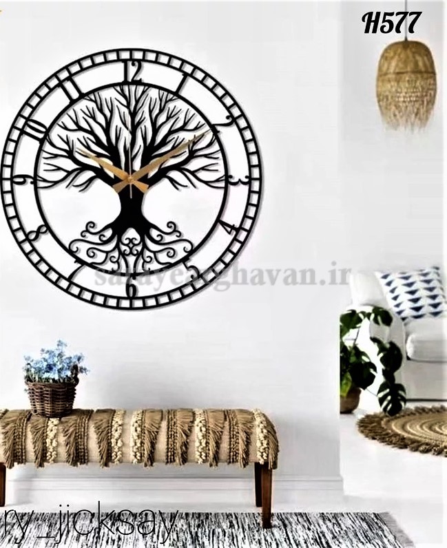 ساعت دیواری مدرن فلزی طرح درخت زیبا کد H577