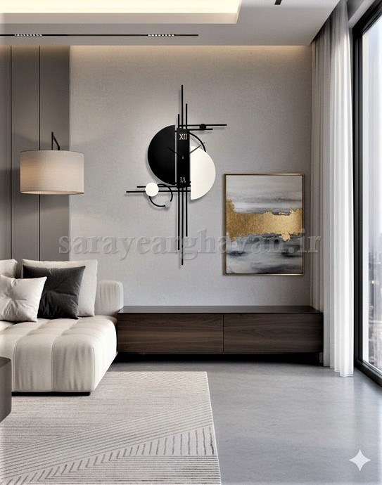 ساعت دیواری مدرن فلزی کد H543