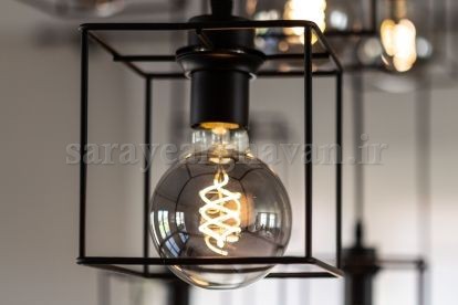 لوستر آویز مدرن فلزی تک شعله طراحی خاص و مکعبی (قیمت تکی)A135