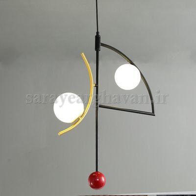 لوستر آویز مولکولی مدرن فلزی  2 شعله با طراحی خاص(ارسال با حباب)  کد A۲۲۵