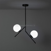 لوستر آویز مولکولی مدرن فلزی 2 شعله با طراحی خاص(ارسال با حباب) کد A228