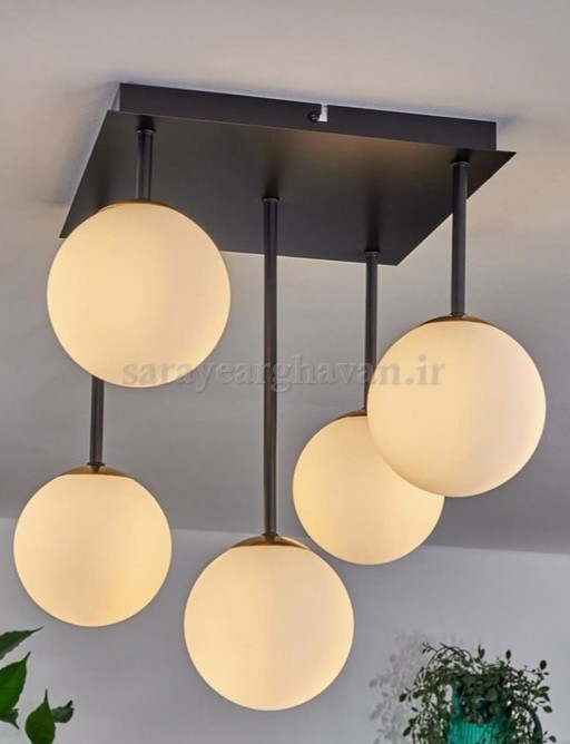 لوستر آویز مولکولی مدرن فلزی 5 شعله با طراحی شیک و لوکس(ارسال با حباب) کد A248