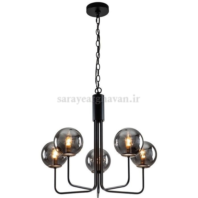 لوستر آویز شاخه ای مولکولی مدرن فلزی 5 شعله با طراحی خاص(ارسال با حباب) کد A249
