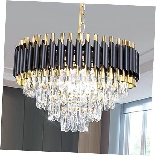 لوستر کریستالی طبقاتی مدرن فلزی طراحی کلاسیک و شیک C105