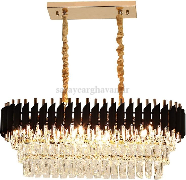 لوستر کانتری کریستالی مدرن فلزی طراحی کلاسیک C106