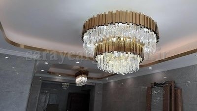 لوستر کریستالی طبقاتی مدرن فلزی طراحی خاص و مجلل و شیک C126
