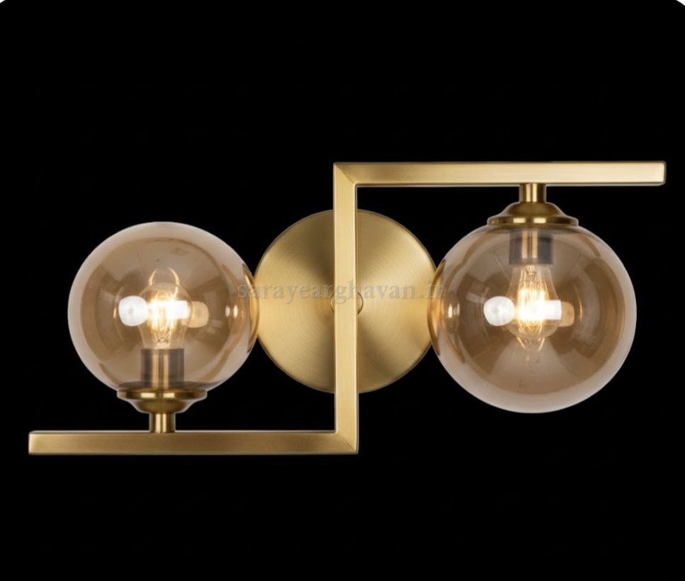دیوارکوب(چراغ دیواری) مدرن فلزی 2 شعله، ارسال با حباب  D139