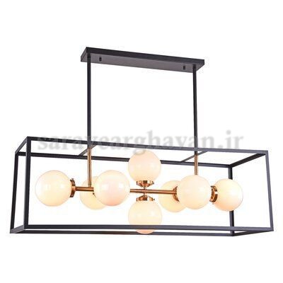 لوستر کانتری مولکولی مدرن 8 شعله مکعبی شیک (با ارسال حباب) K156