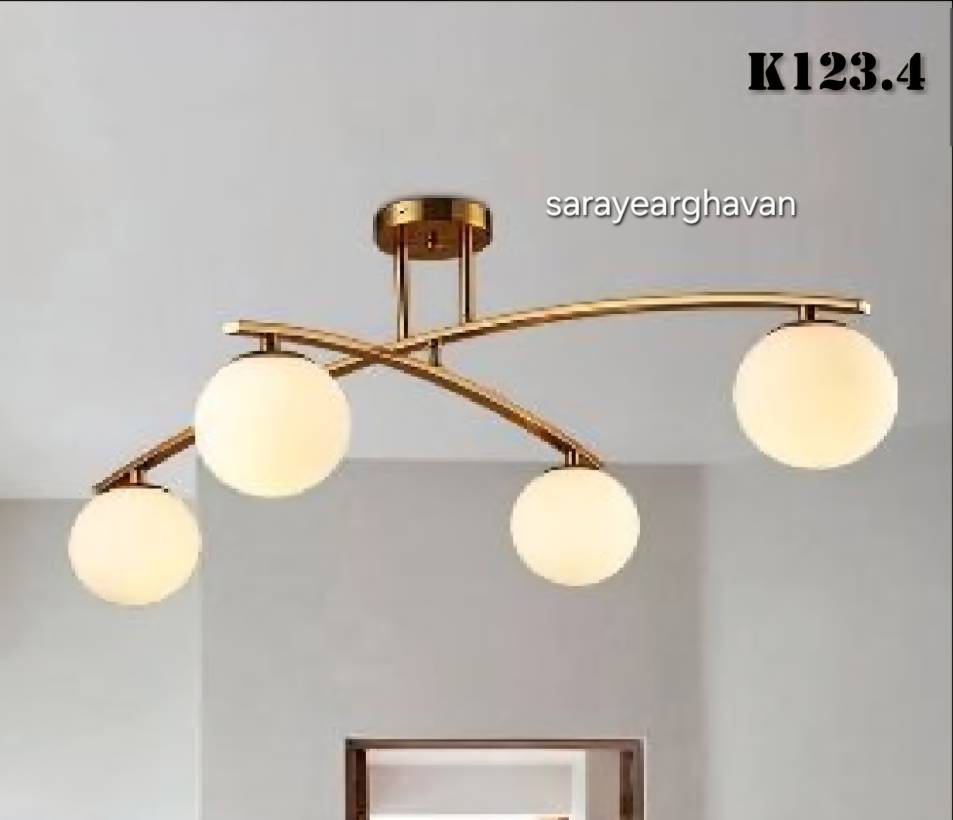لوستر کانتری مدرن 4 شعله (با ارسال حباب) K123