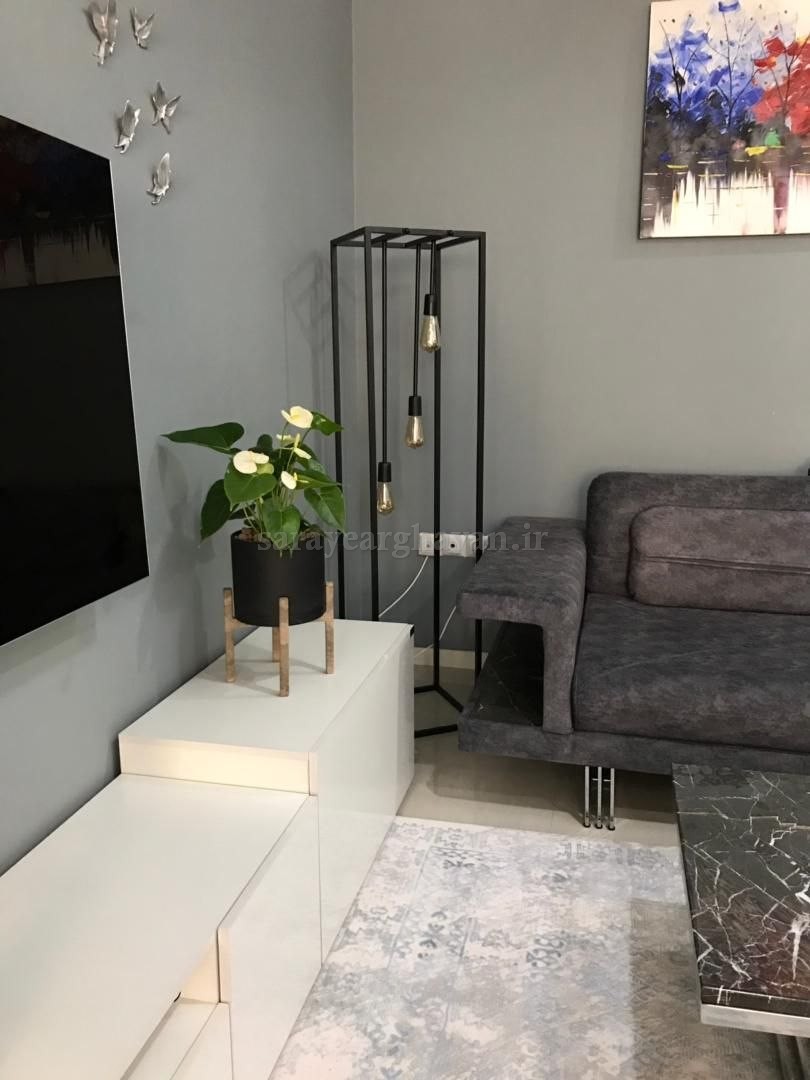 آباژور ایستاده کنارسالنی مدرن فلزی3 شعله R109 / فلز مقاوم/ضدخش/ضدرطوبت و گرما