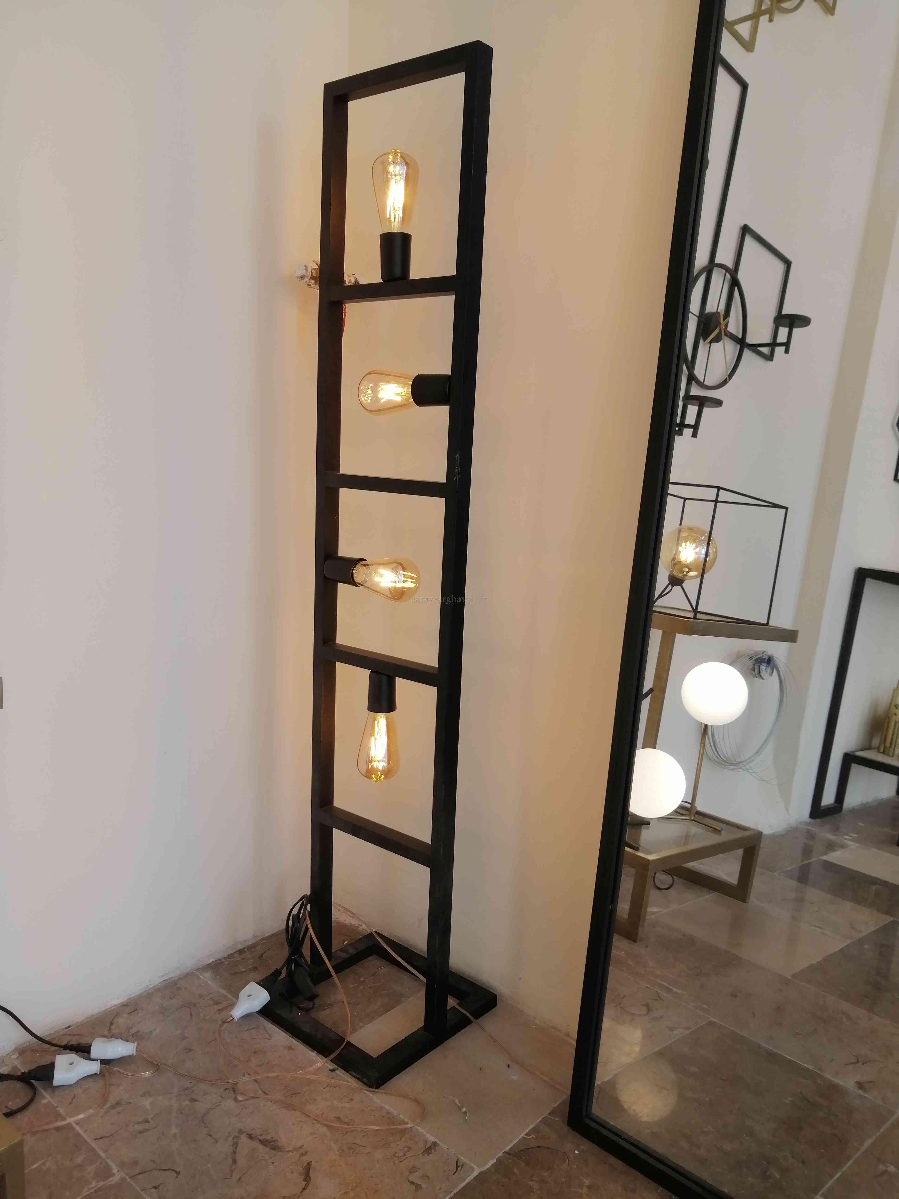آباژور ایستاده کنارسالنی مدرن فلزی 4شعله  R111 / ارسال مستقیم از تولیدی