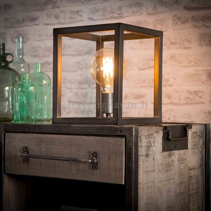آباژور رومیزی مدرن فلزی تک شعله R114