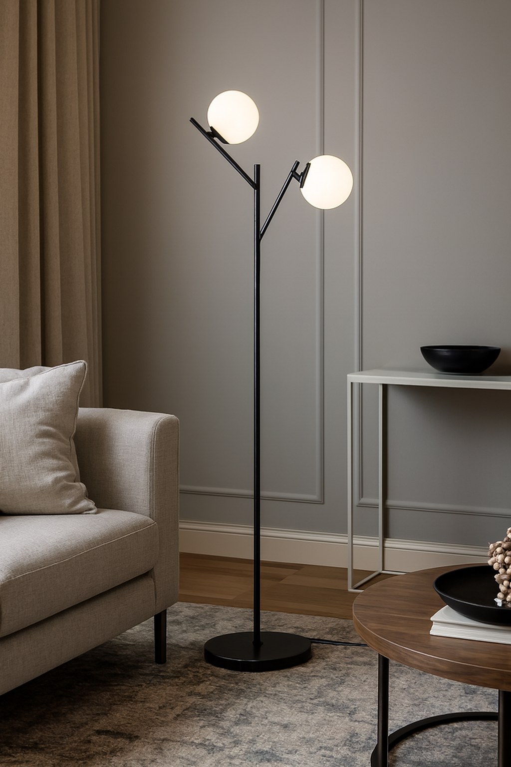 آباژور ایستاده مدرن فلزی 2 شعله(ارسال با حباب) R138