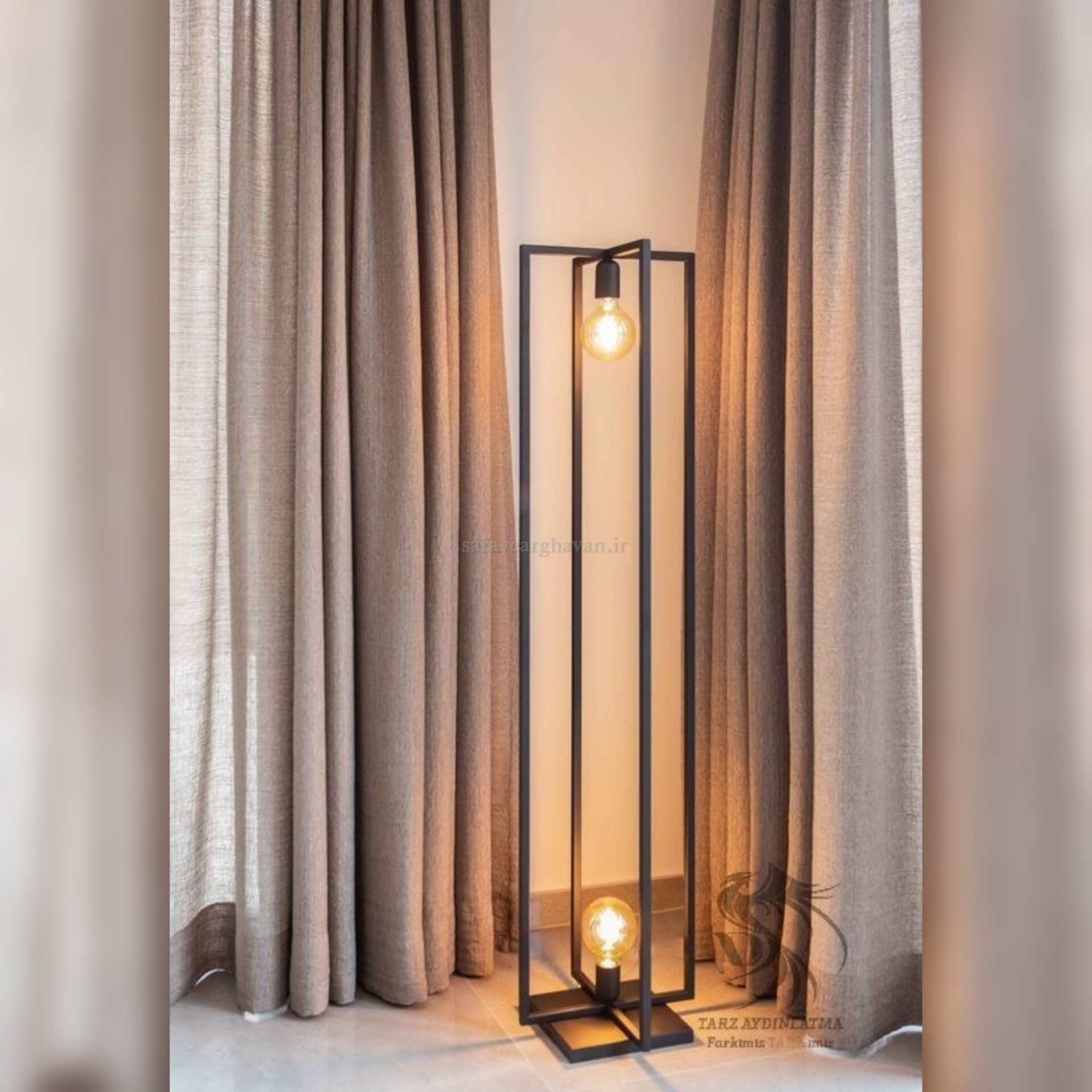 آباژور ایستاده مدرن فلزی2 شعله R163