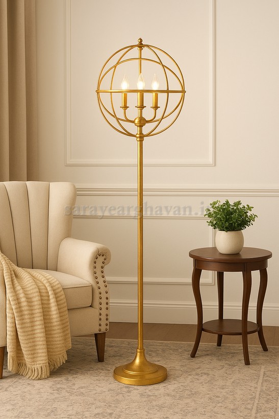آباژور ایستاده مدرن فلزی3 شعله R170
