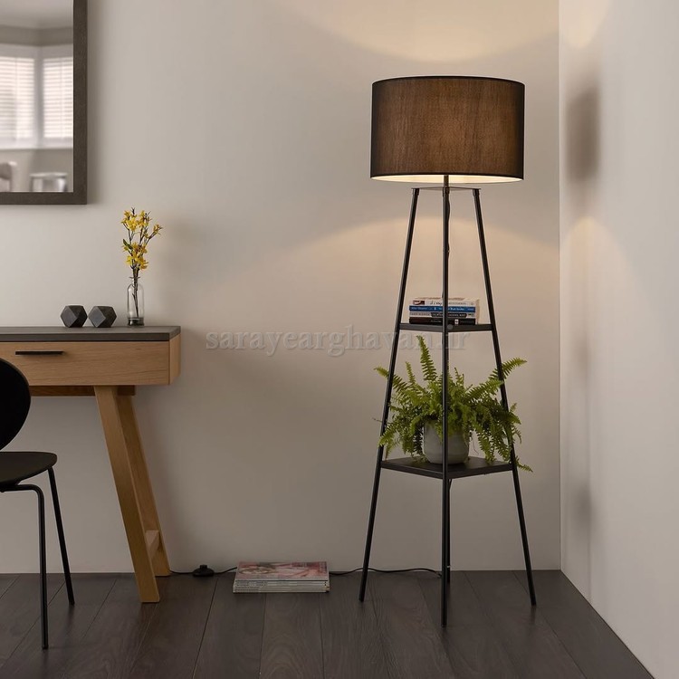 آباژور ایستاده مدرن فلزی تک شعله (با شِید دلخواه) R176