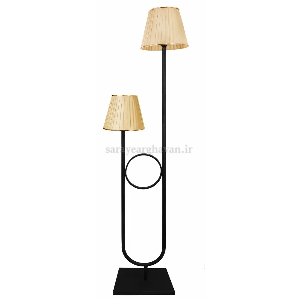 آباژور ایستاده مدرن فلزی 2 شعله (با شِید دلخواه) R185