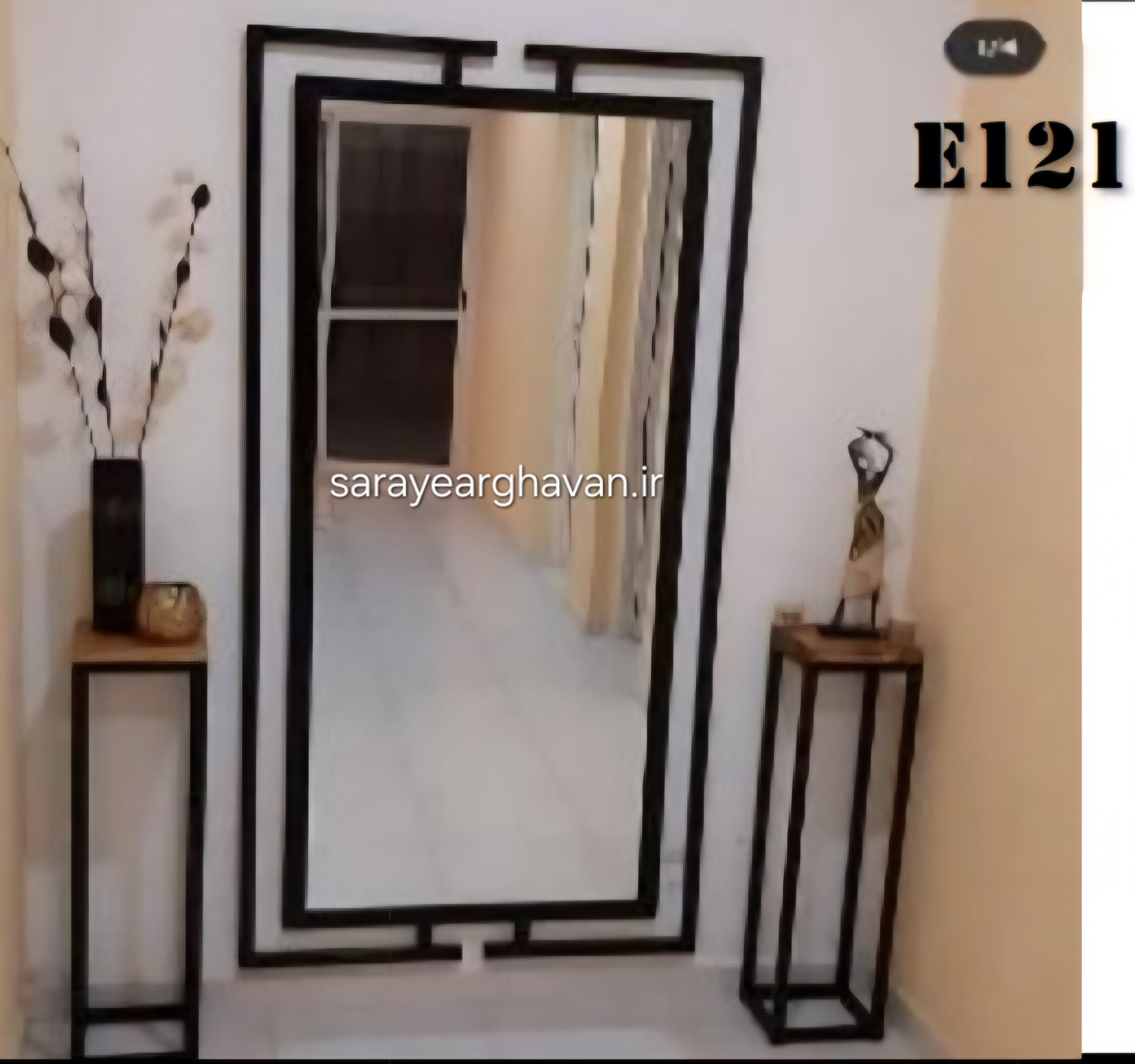 آینه ایستاده قدی مدرن فلزی کد  E121 (ارسال فریم بدون آینه) | طرح مستطیل جذاب