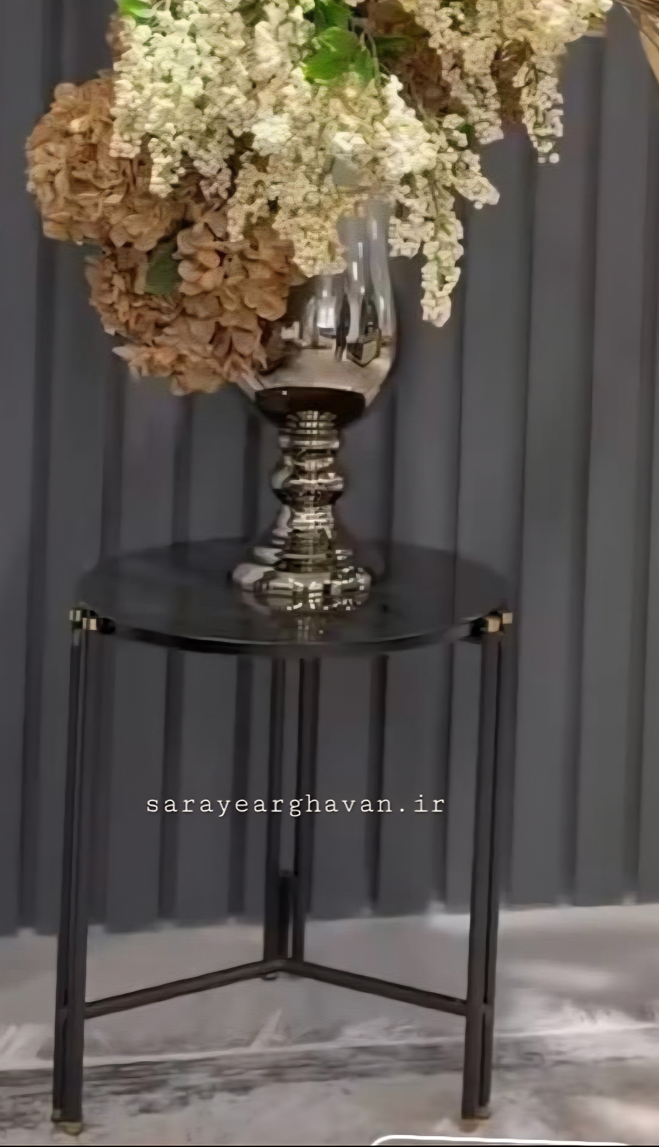 میز عسلی و جلو مبلی مدرن فلزی (رویهMDF،وکیوم طرح سنگ یاشیشه) M167