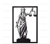 تابلو دکوراتیو فلزی مدرن، کد T157 | دیوارکوب فلزی نماد عدالت | مینیمال_تابلو لیزری