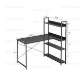 میز تحریر و اداری و کامپیوتر کد P105 | بدنه فلزی با صفحه رویی MDF | با کتابخانه 4 طبقه