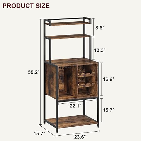 میز بار و کابینت نوشیدنی ایستاده با جای بطری و آویز لیوان کد G114