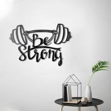 تابلو دکوراتیو فلزی مدرن کد T281 | طرح "Be Strong" | مناسب سالن های ورزشی