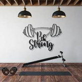 تابلو دکوراتیو فلزی مدرن کد T281 | طرح "Be Strong" | مناسب سالن های ورزشی
