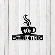 تابلو دکوراتیو فلزی مدرن، کد T145 | تابلو کافی‌شاپ Coffee Time | مینیمال_دکور دیواری لیزری